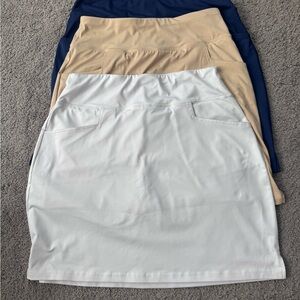 Women's White, Tan, and Blue Skorts Set of 3 DEAL